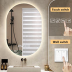 Espelho de banheiro oval com iluminação LED