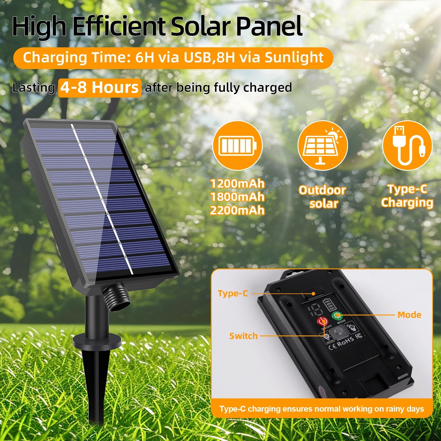 Luzes de cordão LED solares