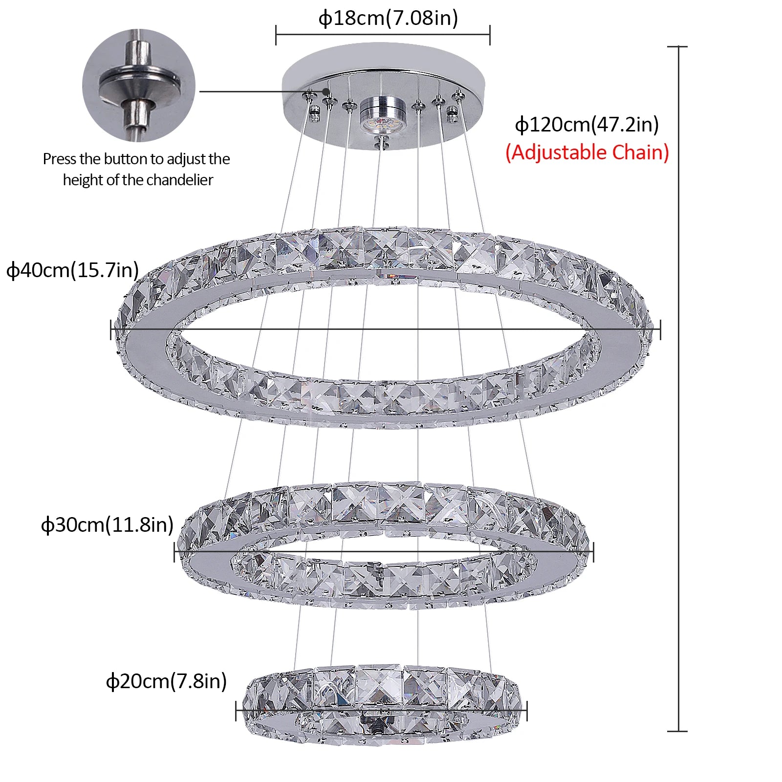 Lustre de cristal frances de luxo