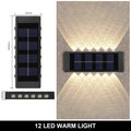 Luminária de parede solar externa com luz quente