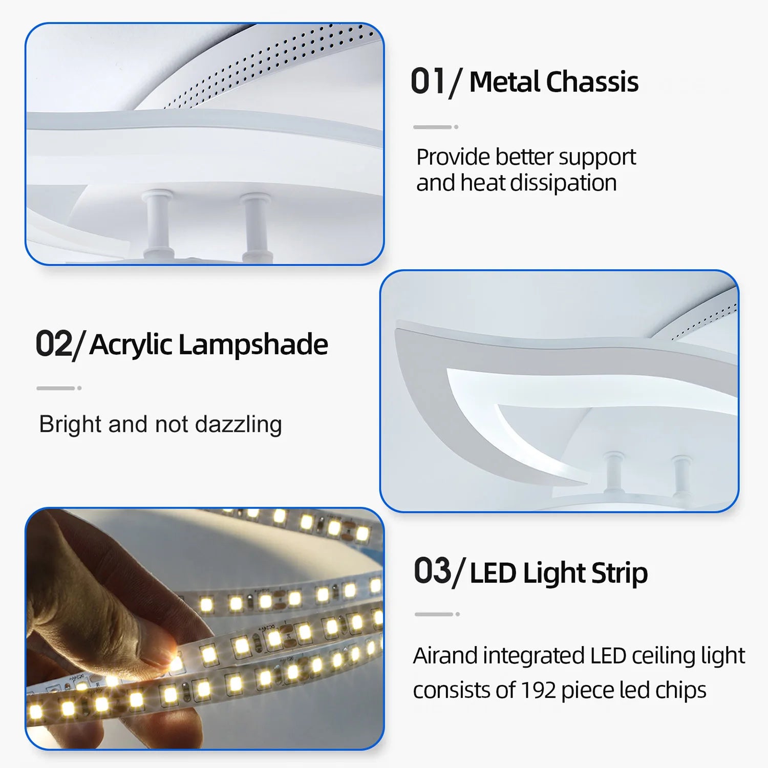 Lustre de teto LED de luxo