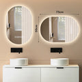 Espelho de banheiro oval com iluminação LED