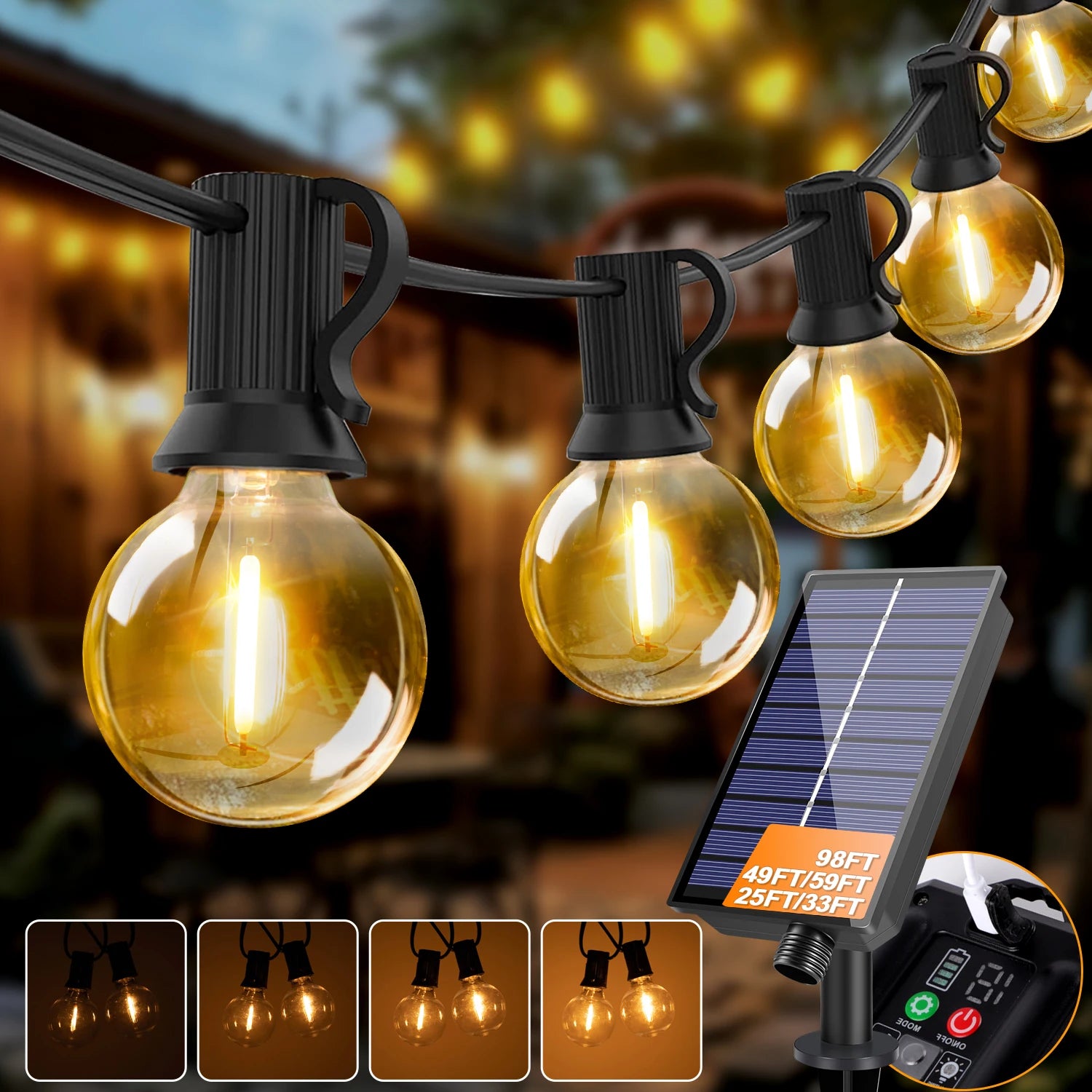 Luzes de cordão LED solares